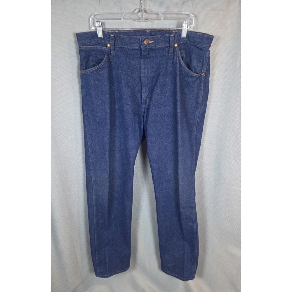 Wrangler Cowboy Cut Men's Straight Leg Dark Wash Denim Jeans Regular Fit 38x33.5